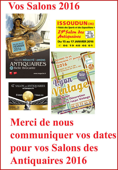 Agenda Des Salons Des Antiquaires,deballages Marchands,calendrier ...